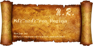 Mészáros Regina névjegykártya
