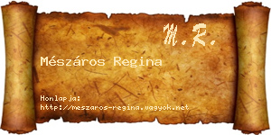 Mészáros Regina névjegykártya