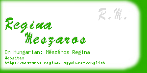 regina meszaros business card